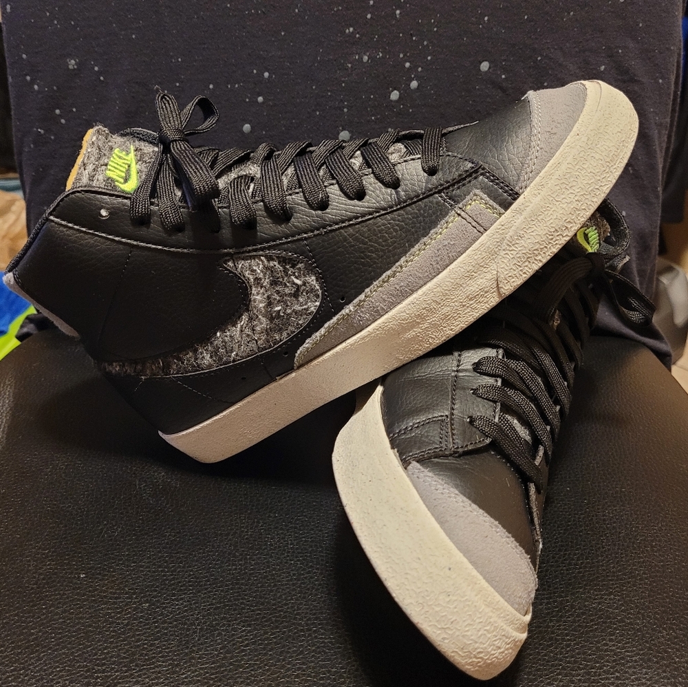 Nike Blazer Mid 77 Recycled Wool Pack Black Green Grey